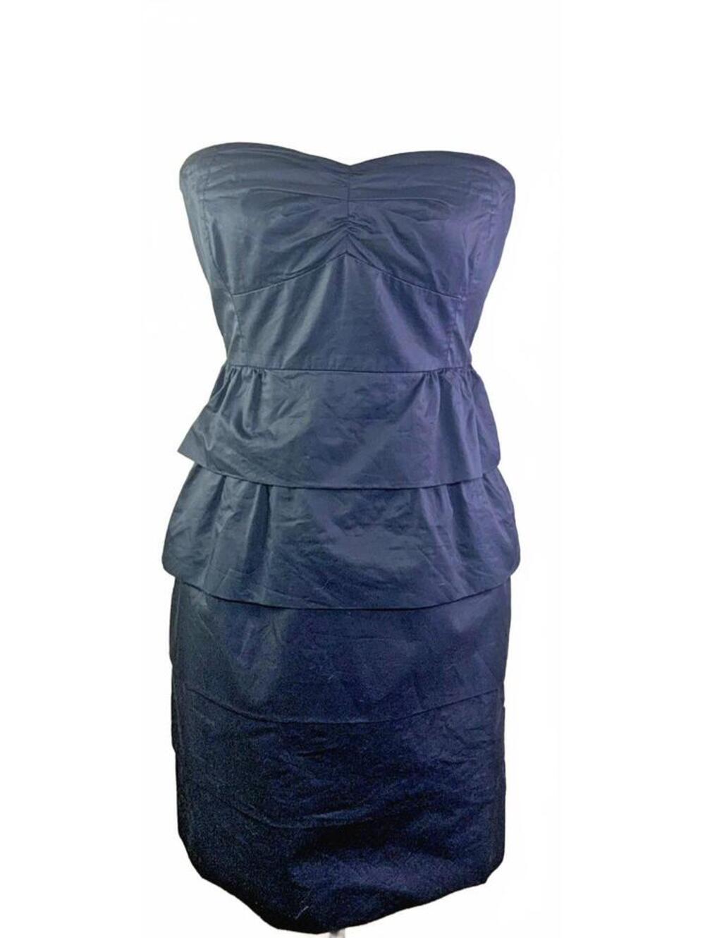 J.Crew Strapless Dress Party Cocktail Cotton Blend Size 0 Tiered Preppy Coastal